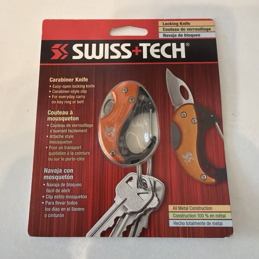 Swiss+Tech Locking Knife Carabiner Key Chain